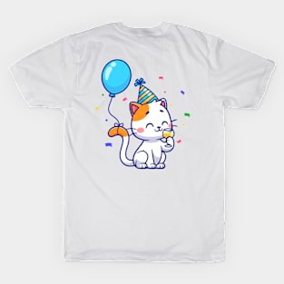 Cat Birthday Balloon T-Shirt